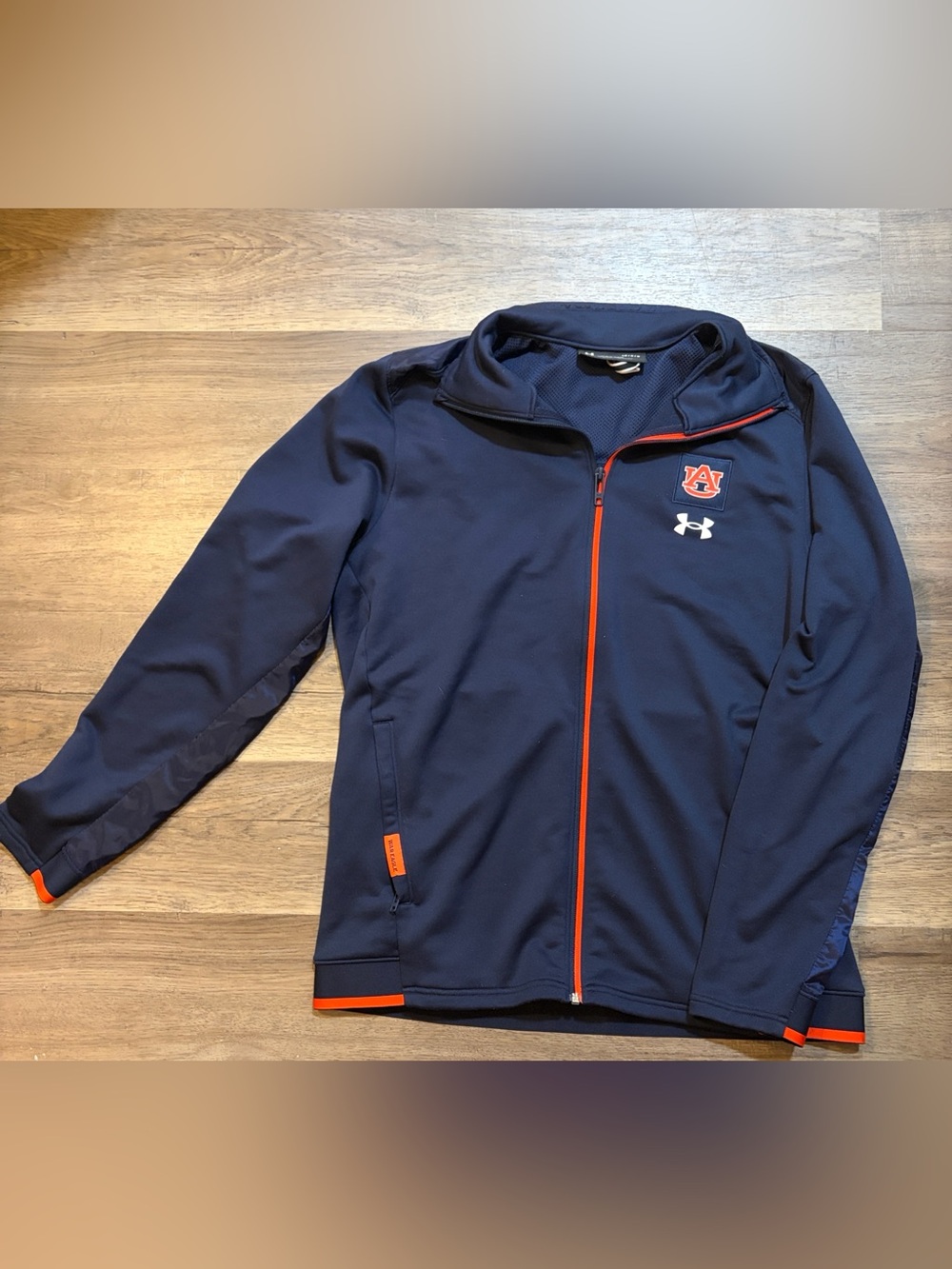 2021 Sideline Command Under Armour‎ Navy Jacket with Orange Trim and Auburn Logo